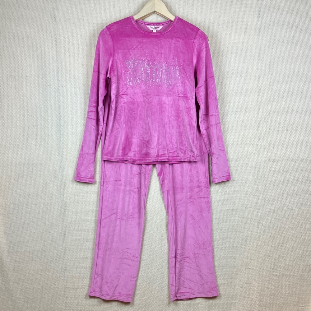Juicy Couture Pink Velour Pajamas Loungewear 2 Piece Set NWT
